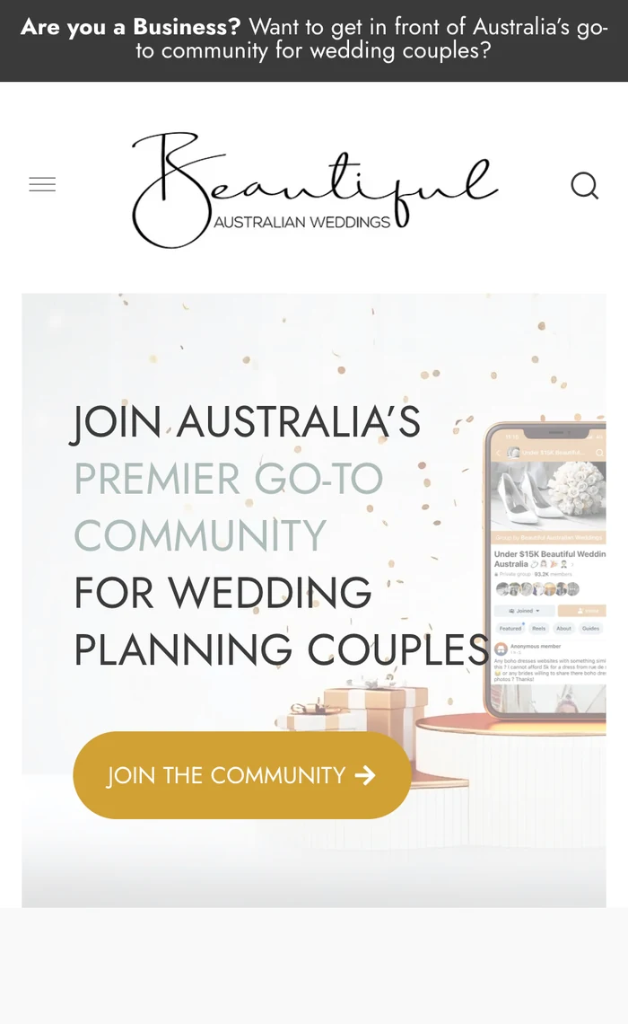 Beautiful Australian Weddings mobile design