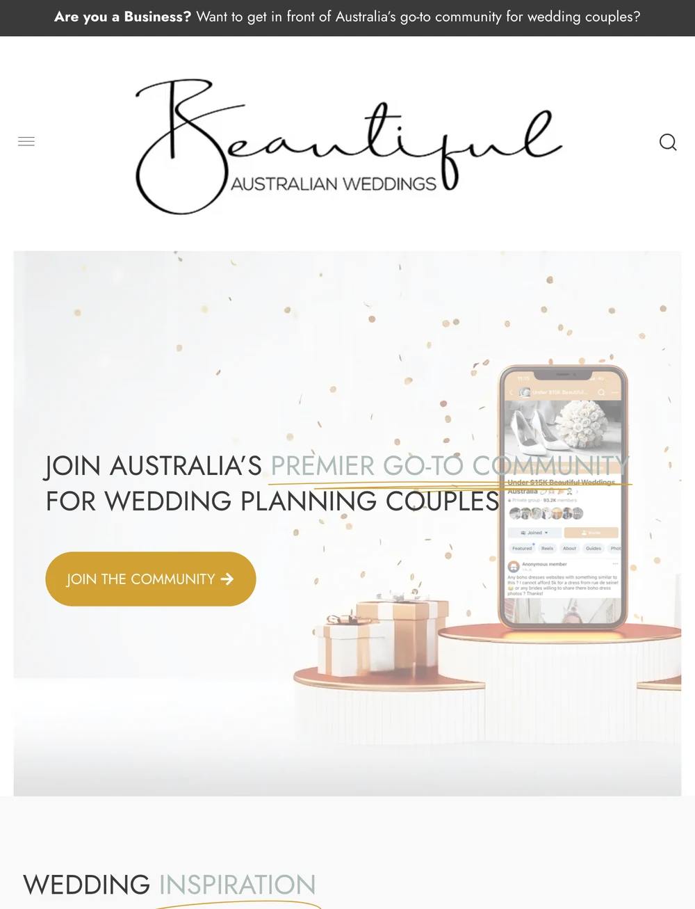 Beautiful Australian Weddings tablet design