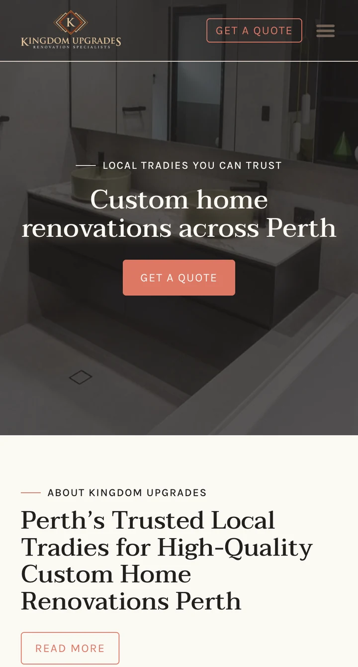 Kingdom Upgrades Website Design & SEO mobile design