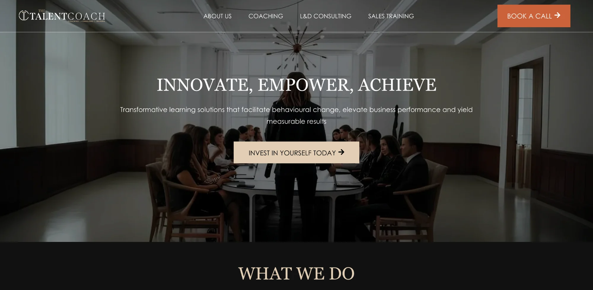 The Talent Coach large desktop design