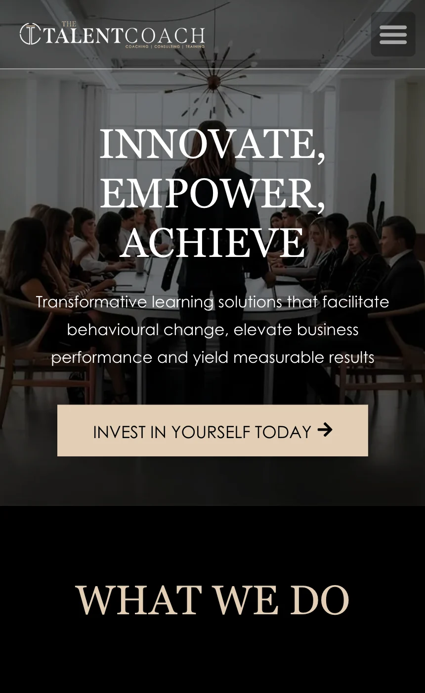 The Talent Coach mobile design