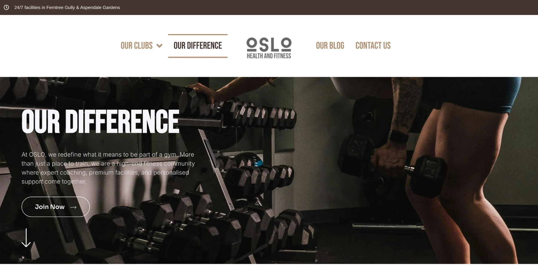 Oslo Health & Fitness large desktop design