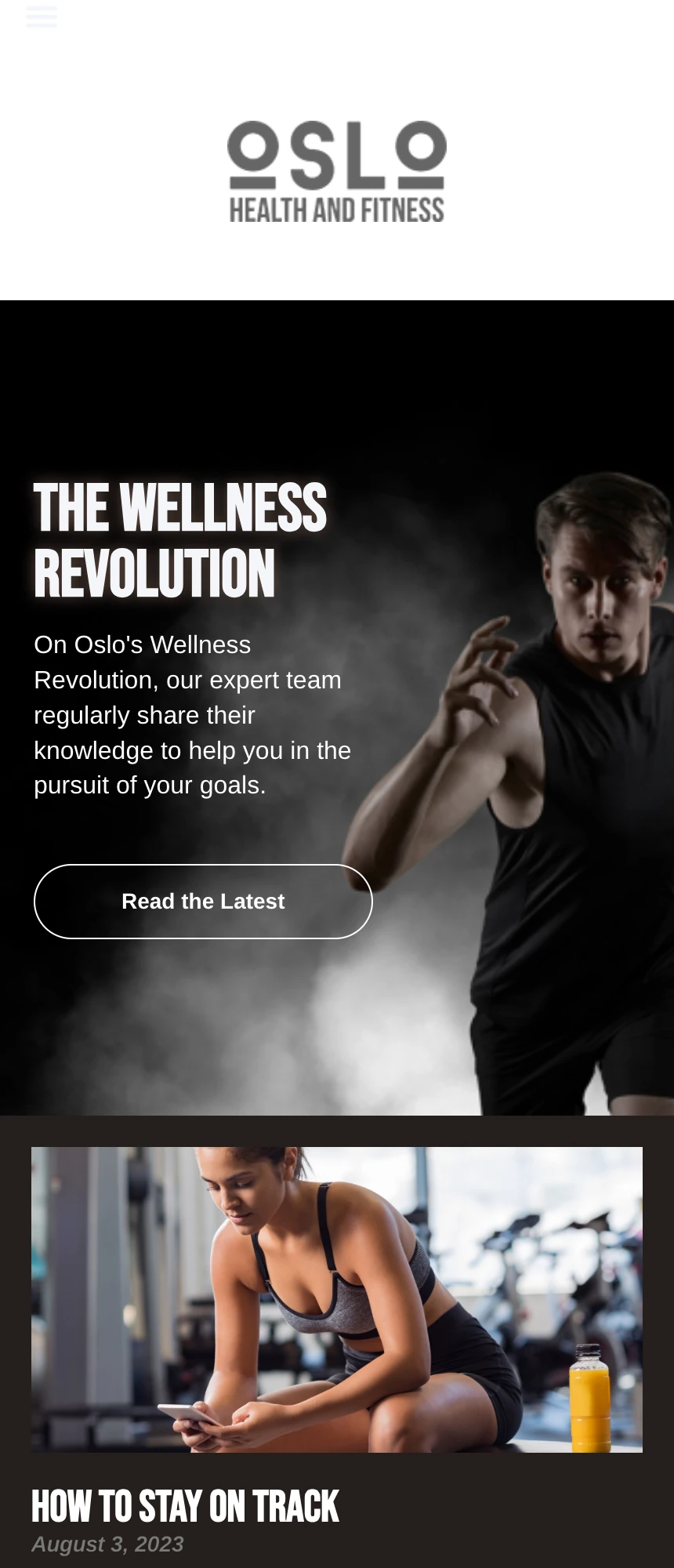 Oslo Health & Fitness mobile design