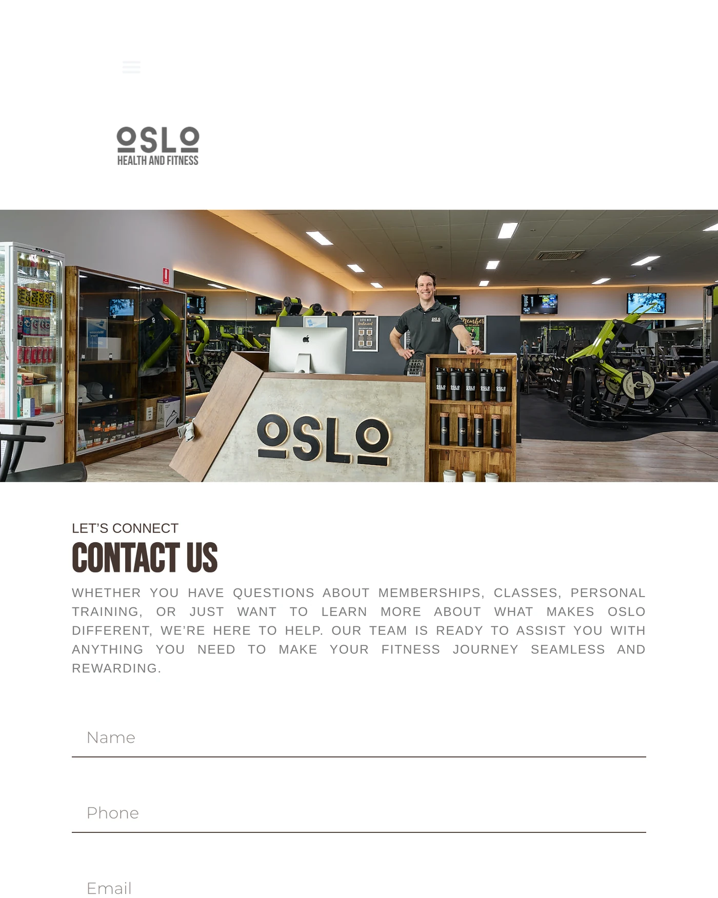 Oslo Health & Fitness tablet design