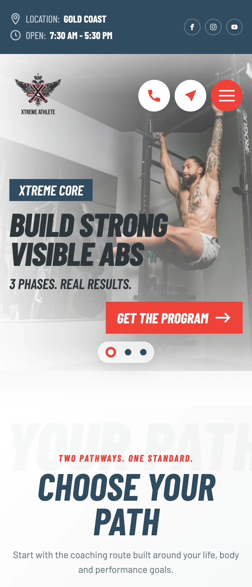 Xtreme Athlete mobile design